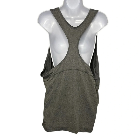 All in Motion Gray Racerback Tank Top 3X |Activewear Knot-Front Detail Plus Size - Picture 6 of 7